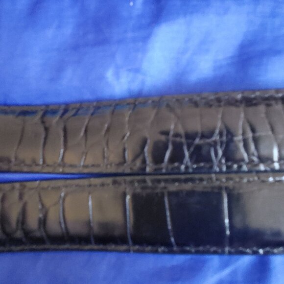 NWOT Brighton Belt Wm 29-32" Black Crock Embossed Ornate Silver Brass Hardware - Picture 5 of 8